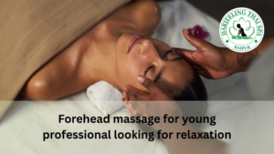 Forehead massage for young professional looking for relaxation